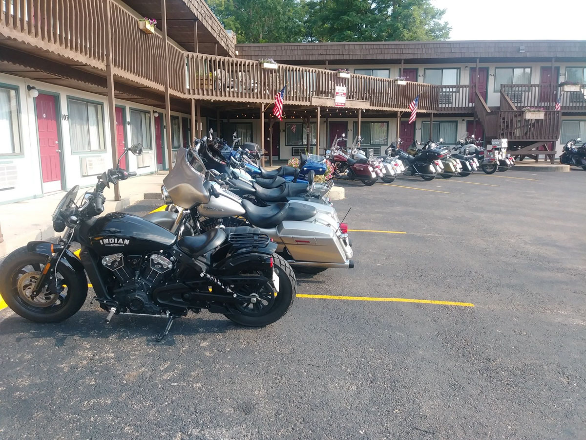 Exterior photo of The Sturgis Motel during Rally Week.
